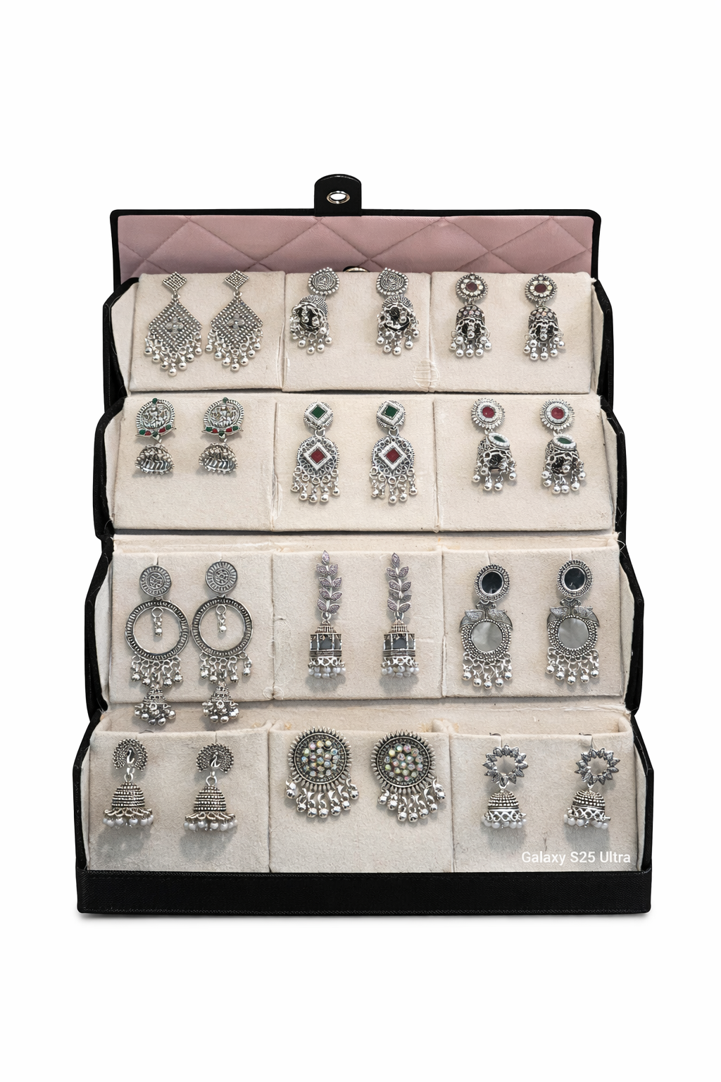 Oxidised Silver Earrings Combo Set (12 Pairs) | Traditional Ethnic Jewelry for Women