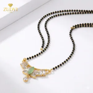 Classic Green Stone Mangalsutra