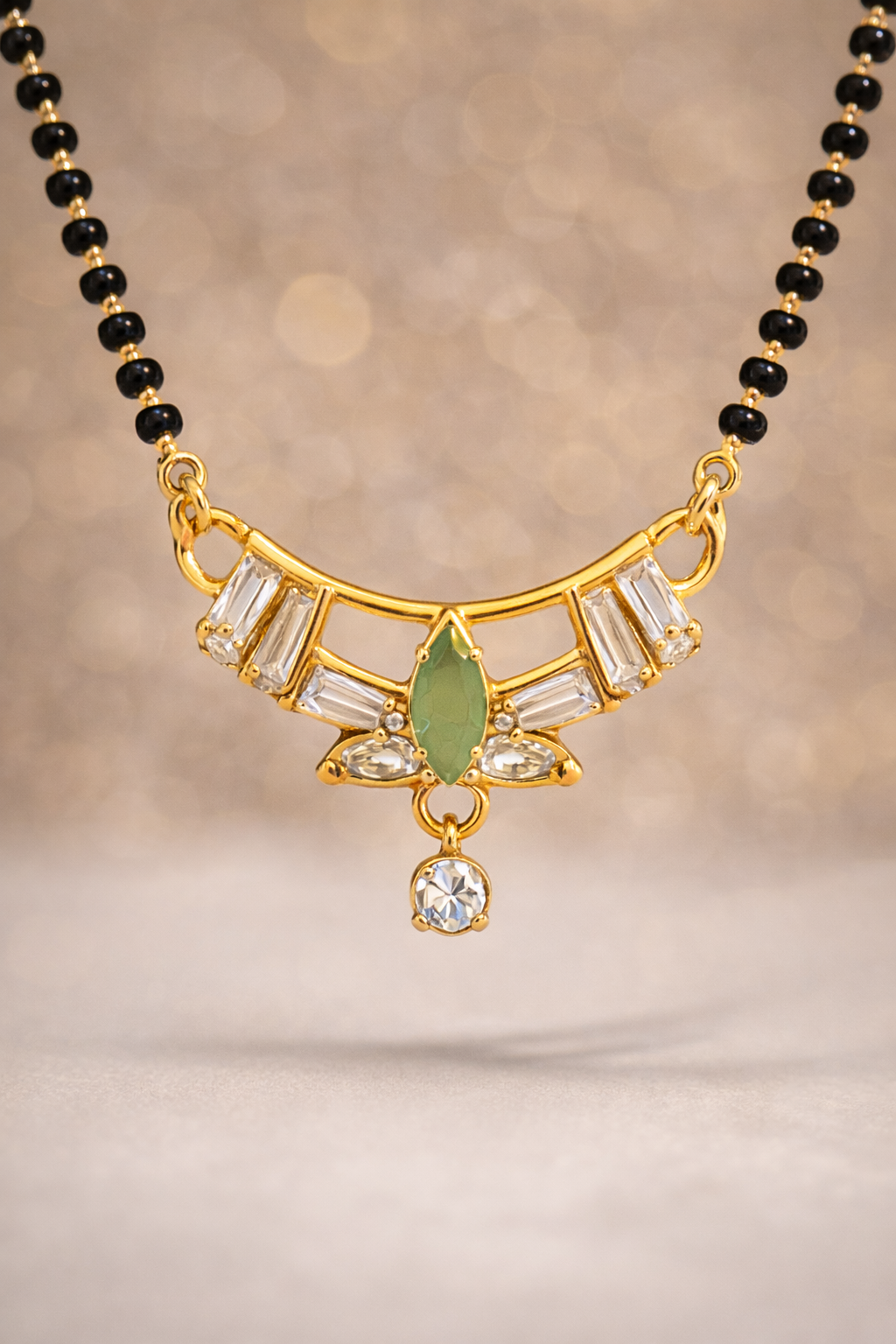 Classic Green Stone Mangalsutra 14