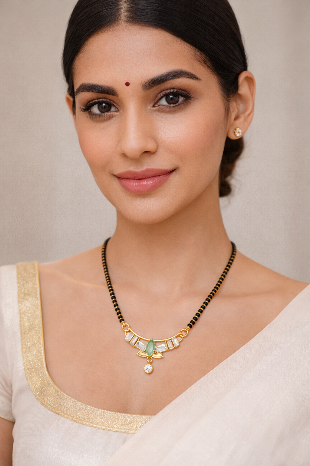 Classic Green Stone Mangalsutra 4
