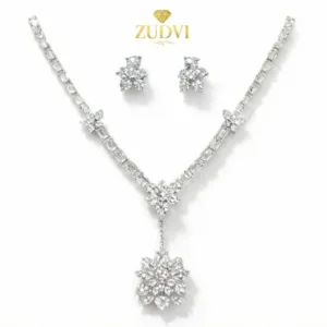 Premium Cubic Zirconia Necklace & Earrings Set
